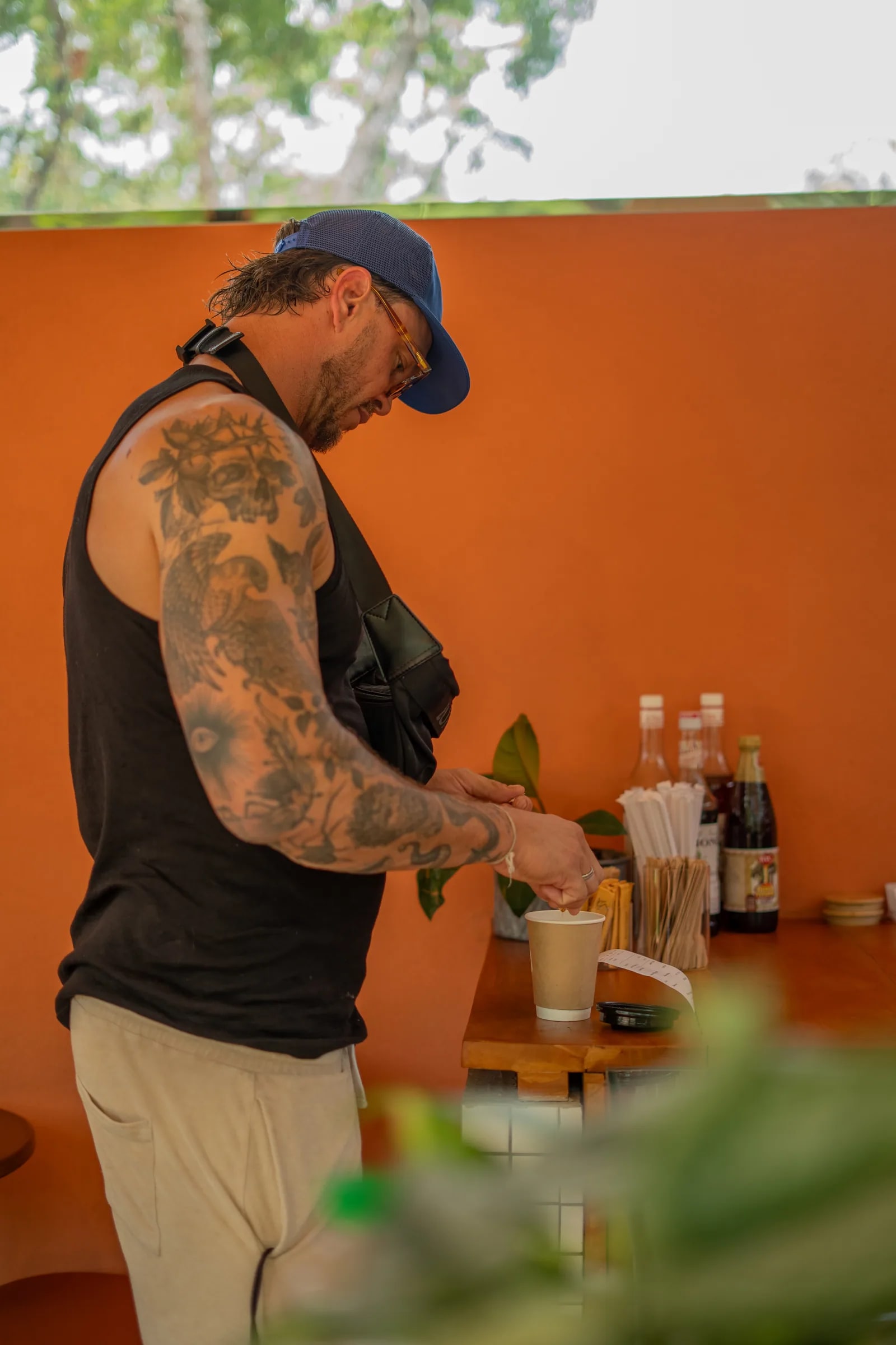 A coffee being prepared by the CoffeeLab team