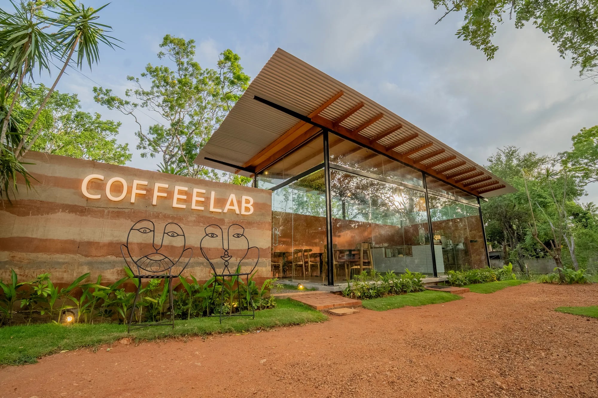 The CoffeeLab exterior and entrance in Sigiriya