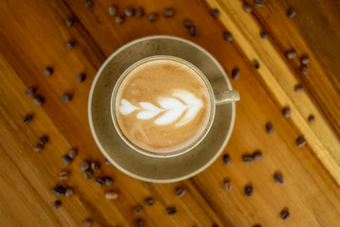 A carefully prepared latte at CoffeeLab