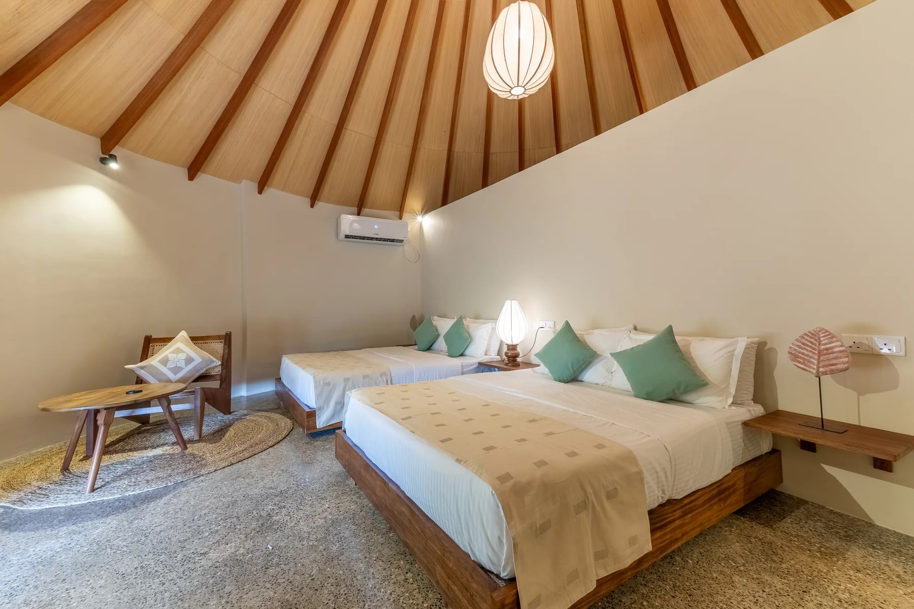 A bright, peaceful guest room at Tranquil Trails Sigiriya